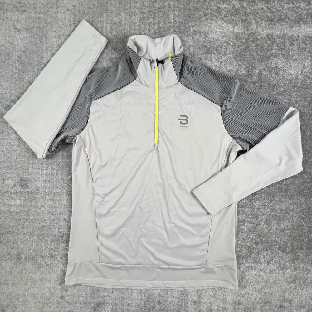 Bjorn Daehlie Mens XL Half Zip Training Top Grey 333733 Nordic Ski Baselayer